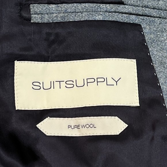 Suitsupply Havana Patch Light Blue Blazer Mens 40R Slim 50 Italy Wool Jacket - Picture 3 of 10